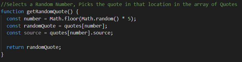 getRandomQuote function