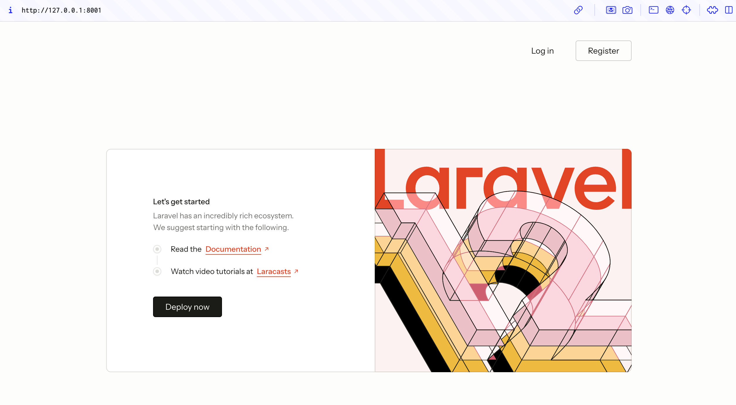 laravel starter kit working